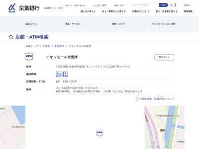 京葉銀行 ATM(日本、〒292-0835千葉県木更津市築地1−４)