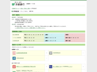 京都銀行六甲道支店(兵庫県神戸市灘区桜口町4-1-1)