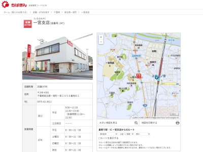 千葉銀行一宮支店(千葉県長生郡一宮町一宮2956-1)