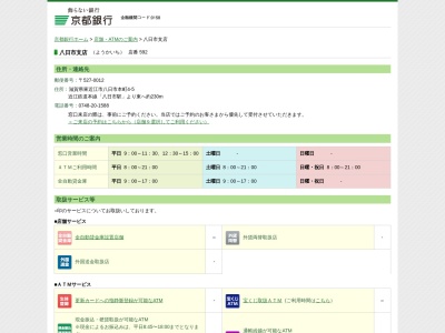 京都銀行八日市支店(滋賀県東近江市八日市本町4-5)