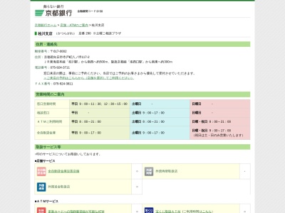 京都銀行桂川支店(京都府向日市寺戸町八ノ坪117-2)