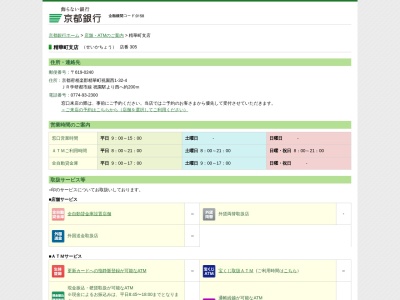 京都銀行精華町支店(京都府相楽郡精華町祝園西1-32-2)