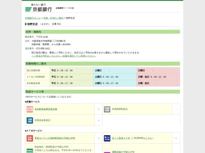 京都銀行牧野支店(大阪府枚方市牧野阪2-6-1)