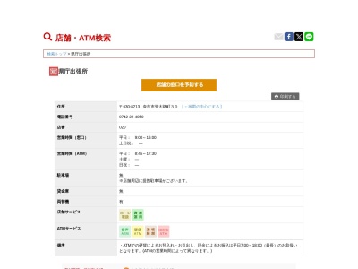 南都銀行県庁出張所(奈良県奈良市登大路町30)