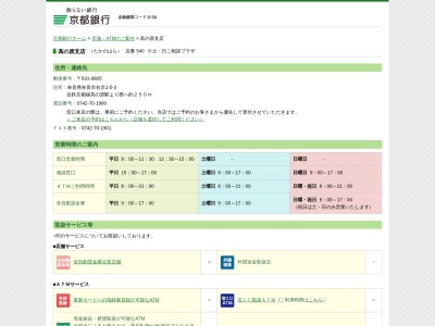 京都銀行高の原支店(奈良県奈良市右京1-5-3)