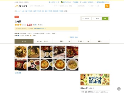 ランキング第4位はクチコミ数「0件」、評価「0.00」で「中国料理 上海園」